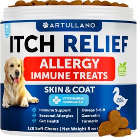 Dog Allergy Relief Chews Itching Skin Relief for Dogs Fish Oil Omega 3 Seasonal Allergies Pills Skin & Coat Anti ItchHot Spots Treatment Canine Immune