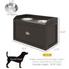 PawHut Large Elevated Dog Bowls with Storage Drawer Containing 21L Capacity Raised Dog Feeding Station with 2 Stainless Steel Bowls Brown