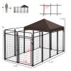 PawHut Outdoor Dog Kennel 9.3x4.6 Exercise Pen with UV Protection Canopy Water-resistant for Medium Large Dogs